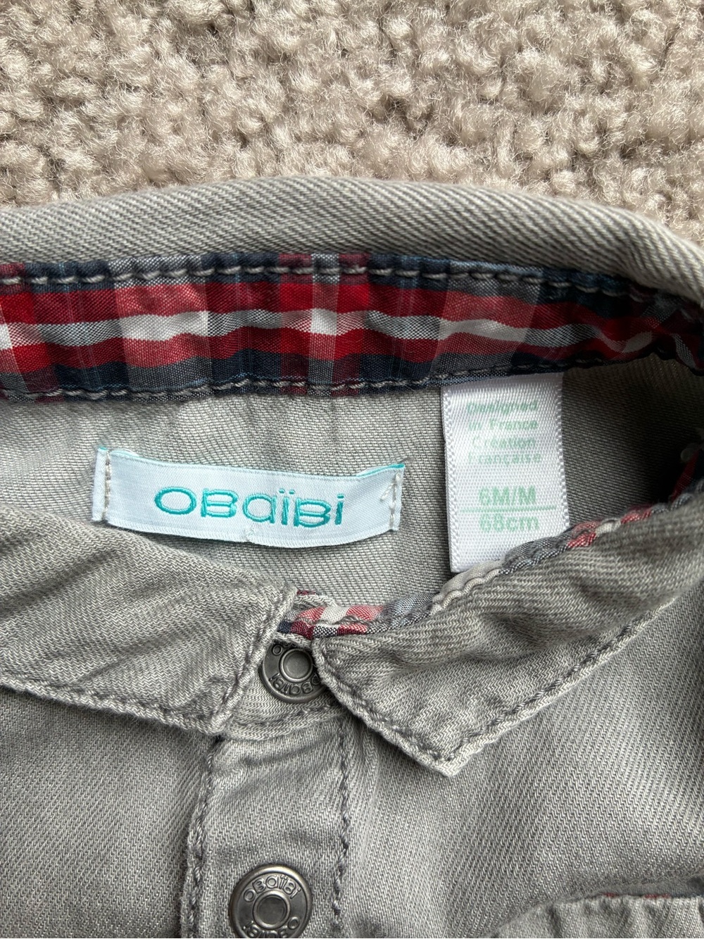 Obaibi Gray Fox Patch Button-Down Shirt for Kids - Picture 3 of 7